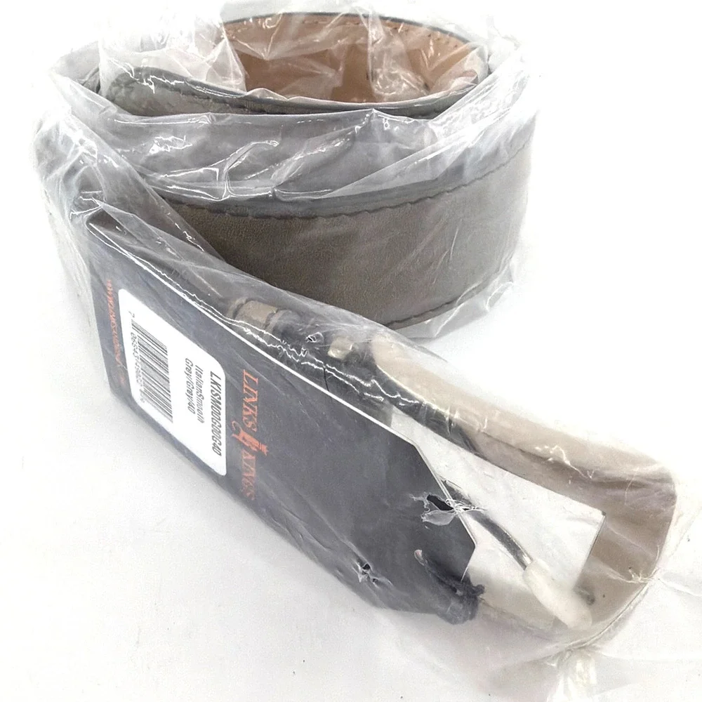 Links and Kings Men's Gray Leather Italian Smooth Belt Size 40